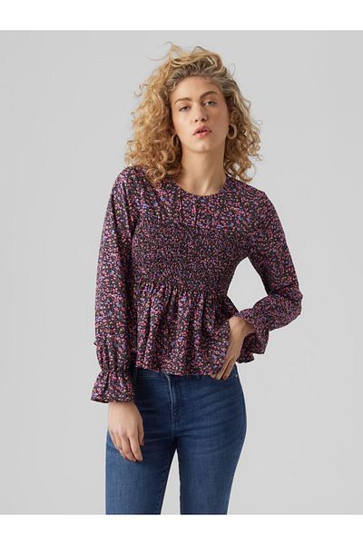 Vero Moda Gesmoktes Top VMLULLU L/S PEPLUM MIDI TOP WVN EXP
