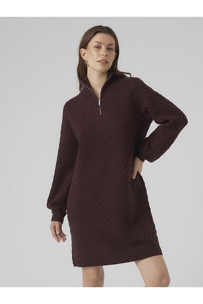 Vero Moda Strickkleid VMANJASTINNA HIGHNECK ZIP DRESS GA EXC
