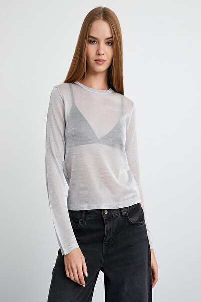 Koton Γυναικείο Ασημένιο Πουλόβερ