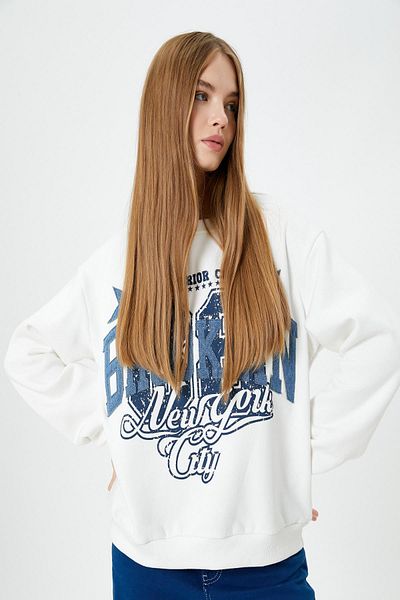 Koton Women's Ecru Sweatshirt