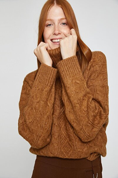 Koton Braunes Damen-Sweatshirt 3WAL90089HT