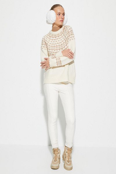 Koton Women's Ecru Patterned Sweater