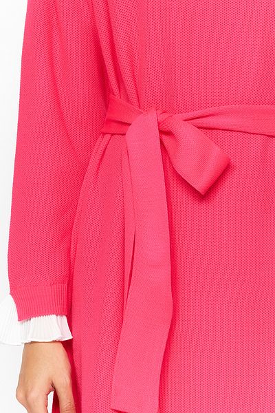 Trendyol Modest Ροζ Πλισέ Πλεκτό Φόρεμα TCTAW24EB00001