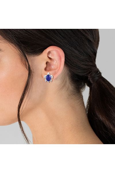 Rafaela Donata Silberohrstecker Ohrstecker Sterling Silber Emaille blau