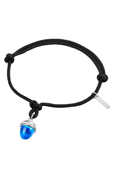 eastside Edelstahlarmband Armband Edelstahl Textil (schwarz) Preciosa weiß Glas blau