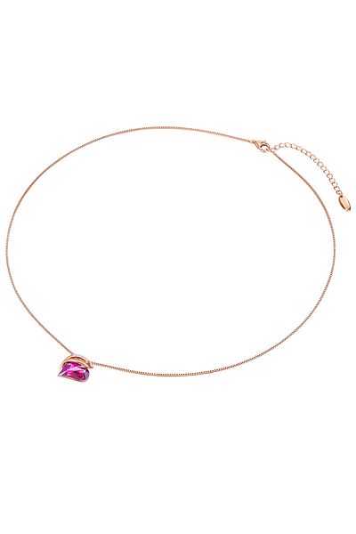 Rafaela Donata Silberhalskette Kette mit Anhänger Sterling Silber roségold verziert mit Kristallen von Swarovski® a