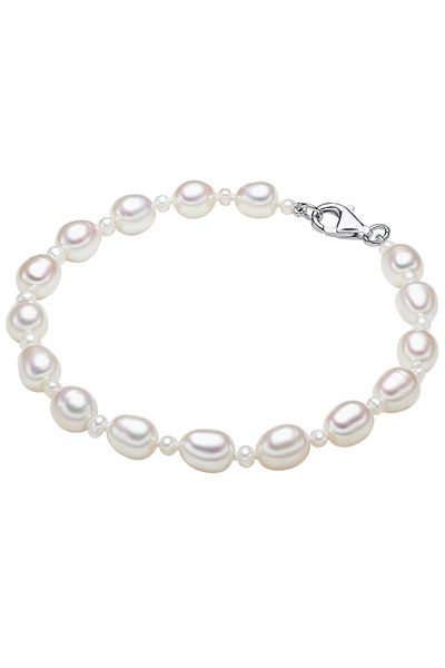 Valero Pearls Perlenarmband Armband Süßwasser-Zuchtperle weiß