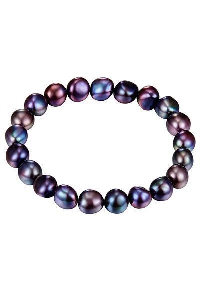 Valero Pearls Perlenarmband Armband Süßwasser-Zuchtperle dunkelblau