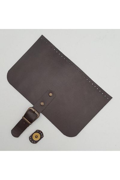 angel çanta aksesuar Аксесоар за чанта Angel Bag 22x24 см, естествена кожа, тъмнокафяв калъф за чанта с античен метал