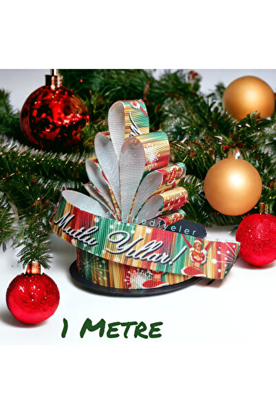 GÜLSEMALİ 1 МЕТР Грогрен з принтом Новорічна стрічка для прикрашання коробки ...