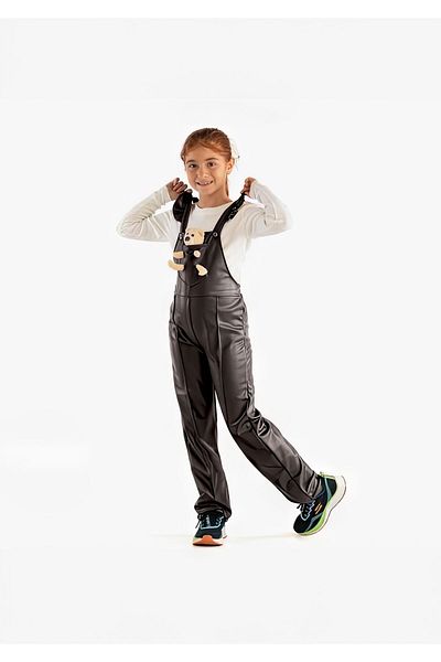 MİNİKO KİDS GIRL'S LEATHER MODELED TOY 2-PACK SALOPET JUMPSUIT