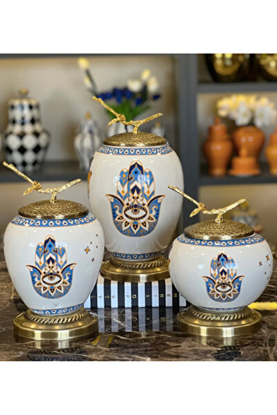 MIARIK DESIGN & DEKORASYON Dekoratif 3'lü Küp Turnali