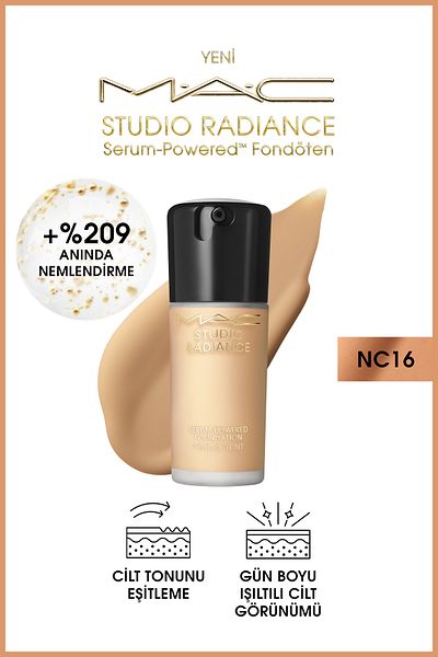 M.A.C Studio Radiance NC16 Powered™ Serum Foundation for Plump and Radiant Skin 30 ml FNDTN181