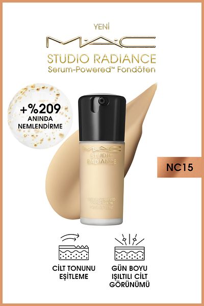 M.A.C Studio Radiance NC15 Powered™ Serum Foundation for Plump and Radiant Skin 30 ml FNDTN166