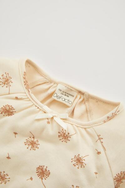 DeFacto Geblümtes, langärmliges Pyjama-Set aus gekämmter Baumwolle für Babys