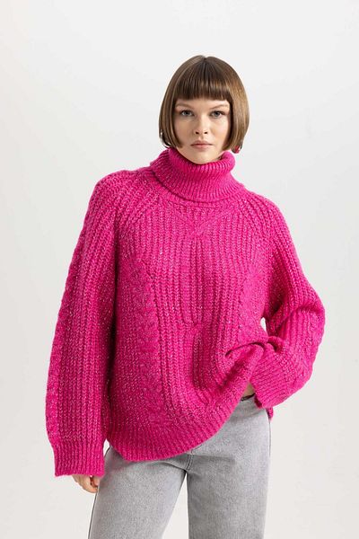 DeFacto Oversize Fit garbós, fényes szövet pulóver B7609ax23wn