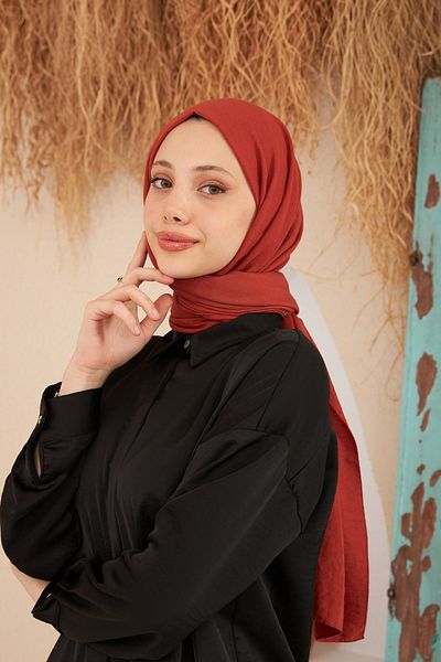 İpekhan Rise Cotton Shawl Dark Red 9500-19