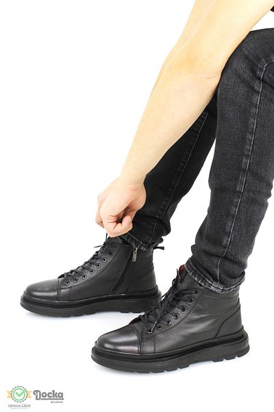 MARCOMEN Men's Soft Genuine Leather Thick Sole Zippered Sports Style Boots