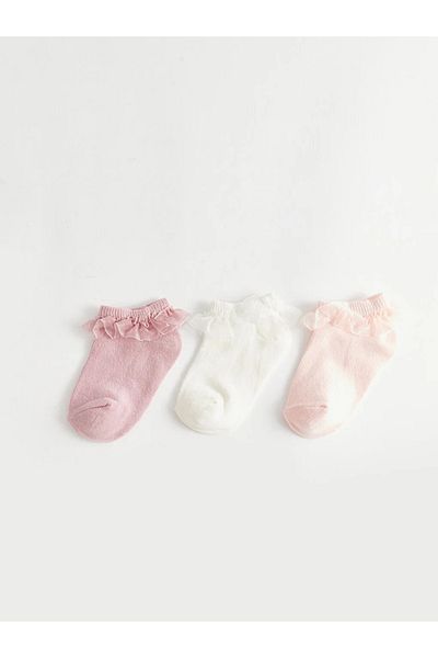 LC Waikiki Baby Girl's Pink Booties Socks 3-Piece