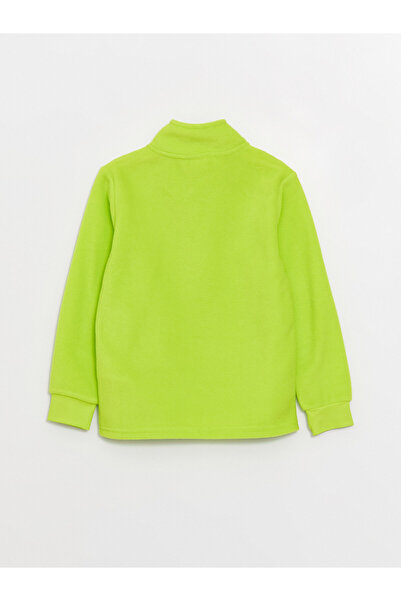 LC Waikiki Chlapecké fleecové tričko Basic s dlouhým rukávem a vysokým límečkem