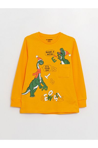 LC Waikiki Boy - Crew Neck and Printed Long Sleeve Pajama Set