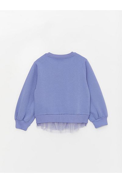 LC Waikiki Dívčí mikina s dlouhým rukávem s potiskem Elsa Crew Neck