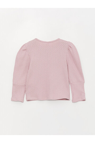 LC Waikiki T-shirt dla dziewczynki z długim rękawem i okrągłym dekoltem