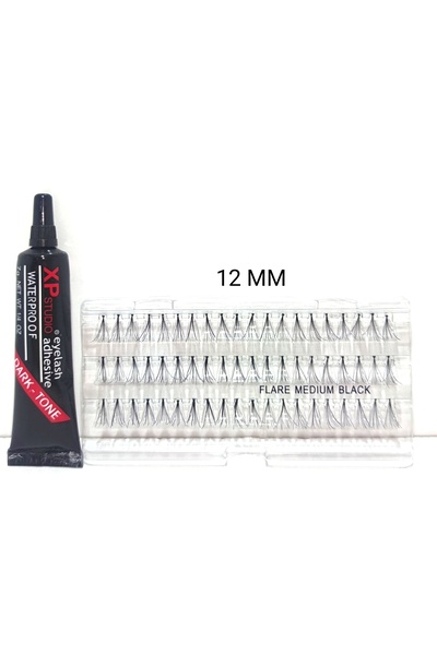 XP Takma kirpik Tekli Ve Yapıştırıcı 12 MM