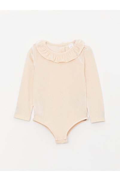 LC Waikiki Crew Neck Long Sleeve Baby Girl Snap-On Body