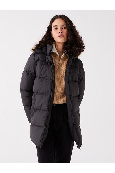 LC Waikiki Dámský kabát s kapucí Puffer