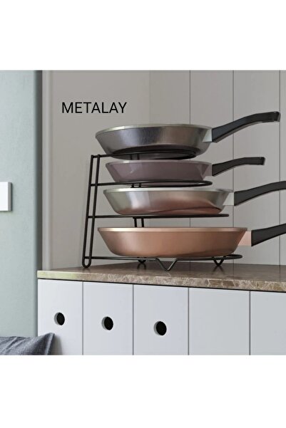 METALAY Tava Rafı Siyah