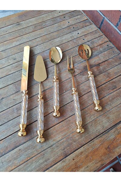 BULUTHOMEAKSESUAR مجموعة خدمة كريستال مكونة من 5 قطع من التيتانيوم