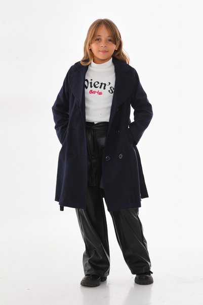 WİENS KİDS Girl's Stamped Long Coat