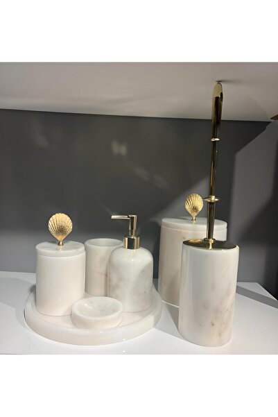 Bns Mermer 7'li Banyo Seti (Beyaz)
