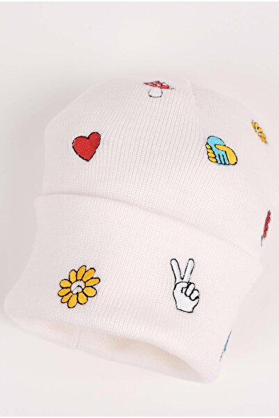 Toum Morera Бутік Повна вишивка Unisex Біла шапка