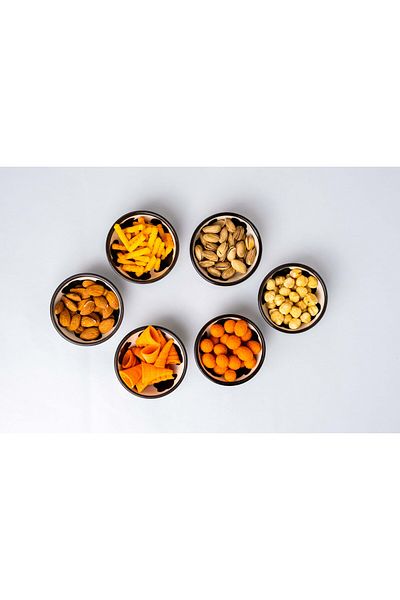 Gezdikçe Bilelim 6 Pieces Ceramic Snack Bowl, Sauce Bowl, Jam Bowl, Breakfast Serving Bowl - 8 cm Diameter Cow Pattern