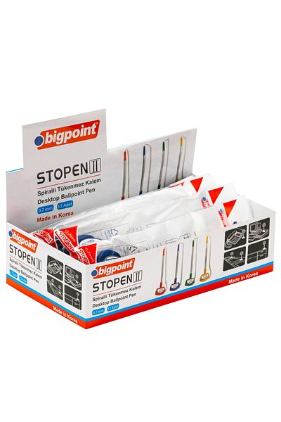 Bigpoint Blue Spiral Ballpoint Pen - Stopen II Box of 12