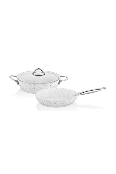 Falezev Falez White Pearl 3 Piece Granite Pot Set