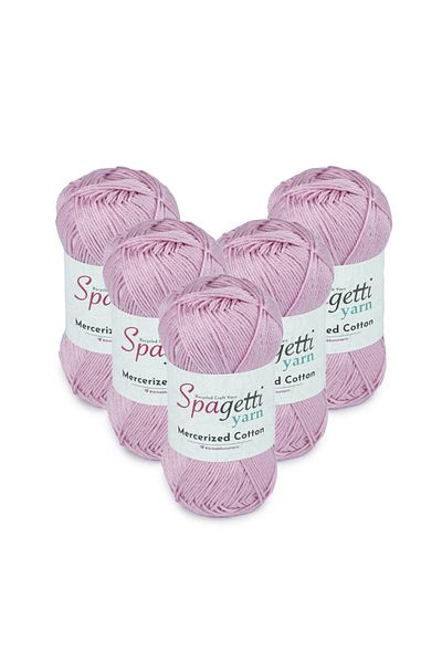 Spagettiyarn Mercerized Cotton 5 τεμαχίων Rose Color Πλεκτό νήμα