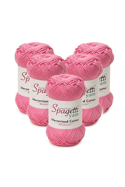 Spagettiyarn Mercerized Cotton 5 τεμαχίων ροζ πλεκτό νήμα