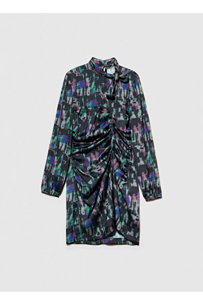 Sisley Γυναικείο φόρεμα Crew Neck Multi Color Midi 4RTMLV046