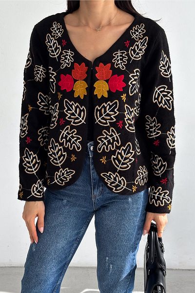 FEMELLE Jachetă completă de broderie pentru femei