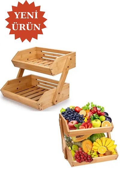 NEWNOW Bamboo 2-Tier Organizer, Multi-Purpose Organizer