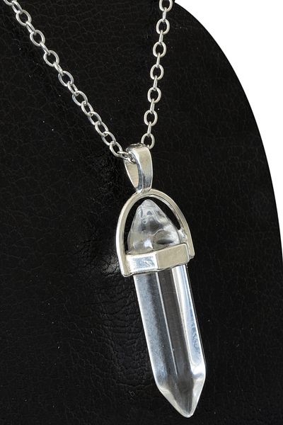 Tesbih Atölyesi Certified Nail Model Crystal Quartz Stone Necklace - Transparent
