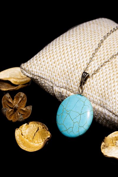Tesbih Atölyesi Certified Xl Turquoise Stone Necklace (aaa+ Quality)