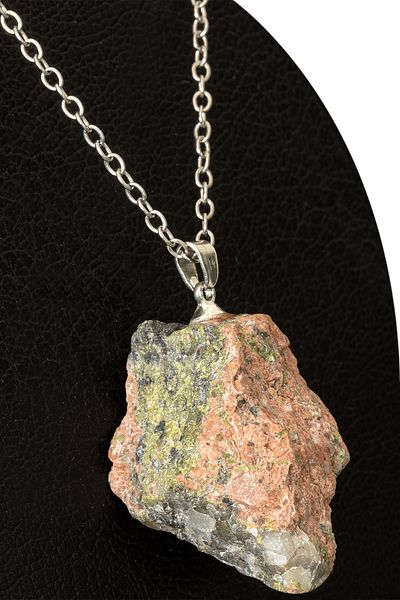 Tesbih Atölyesi Certified Raw Unprocessed Unakite Stone Necklace