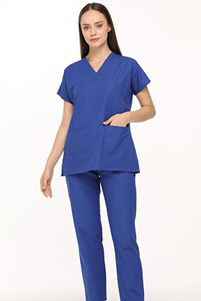 Medinila Costum Saks Blue Lycra Tericotone cu mâneci liliac flexibile subțiri...