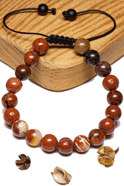 Tesbih Atölyesi Aaa Red Jasper Stone Bracelet - Certified Macrame