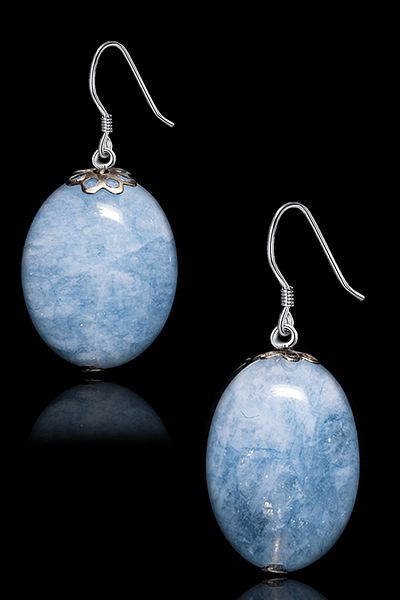 Tesbih Atölyesi Certified Oval Cut Aquamarine Stone Earrings (1st quality)
