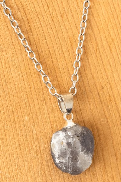 Tesbih Atölyesi Certified Raw Iolite (Water Sapphire) Stone Necklace